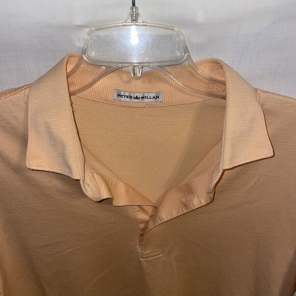 Peter Millar Golf Shirt Men’s Size Large Peach Orange Polo Short Sleeve - Picture 3 of 12